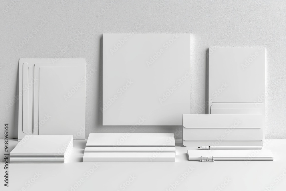 Realistic blank stationery set mockup isolated created with generative ai Realistic blank stationery set mockup isolated created with generative ai