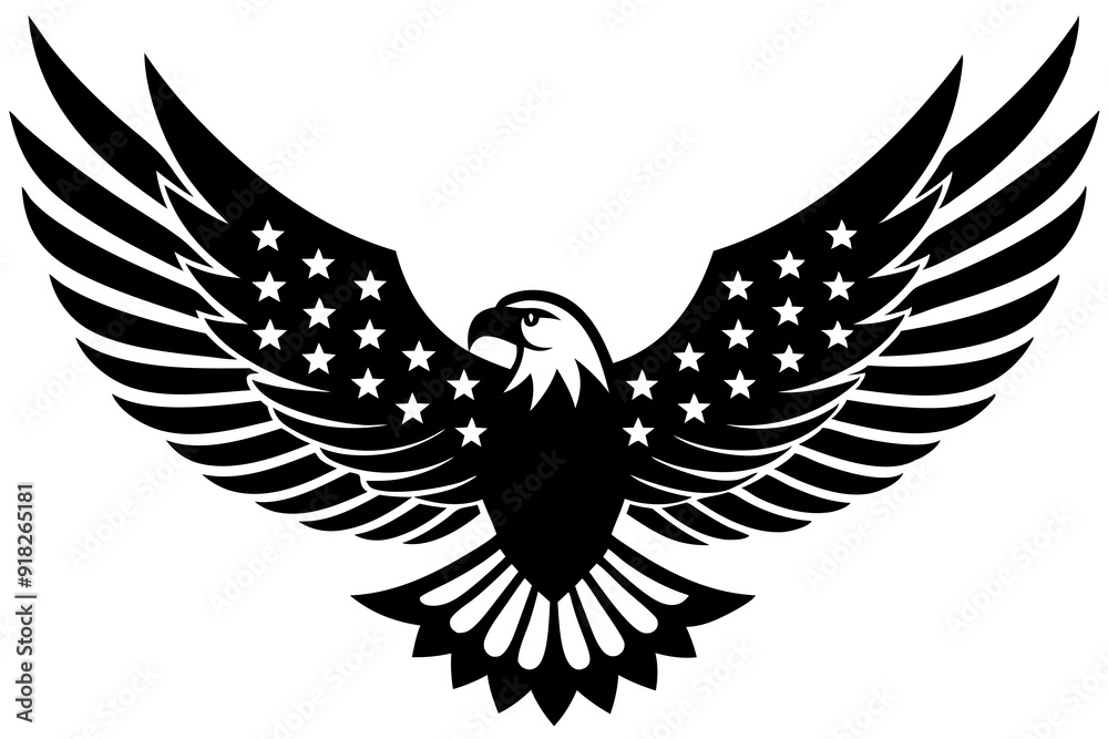 Obraz premium American flag with an attractive vector design of an eagle with its wings fully extended