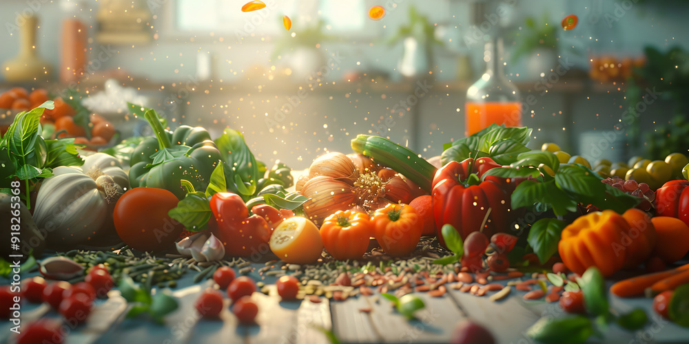 Close up of various colorful raw vegetables. Fruits and vegetables in the beautiful kitchen. Healthy food concept. Close up of various colorful raw vegetables. Fruits and vegetables in the beautiful kitchen. Healthy food concept.