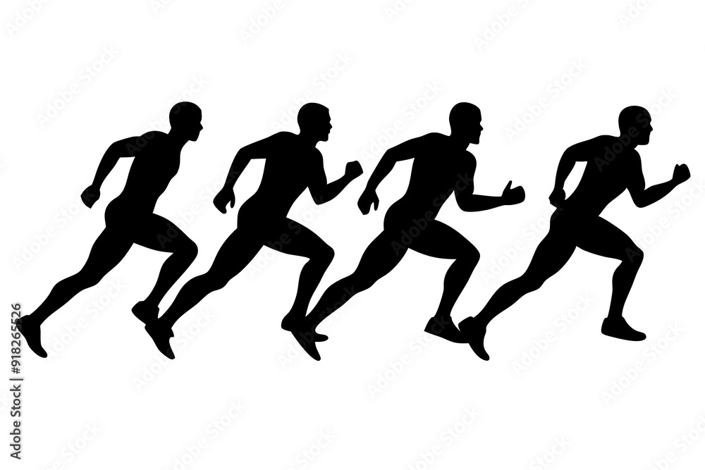 Different Running Man Vector Silhouette Different Running Man Vector Silhouette