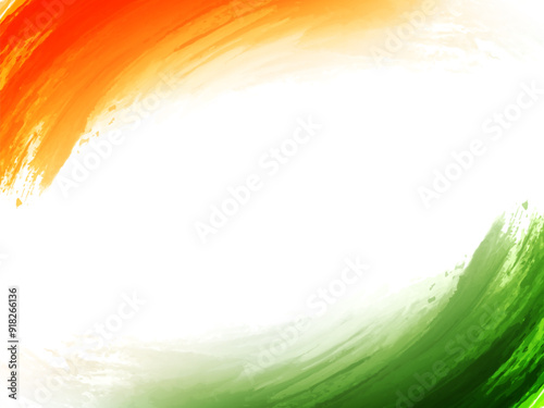 Modern Indian flag theme tricolor elegant background design photo