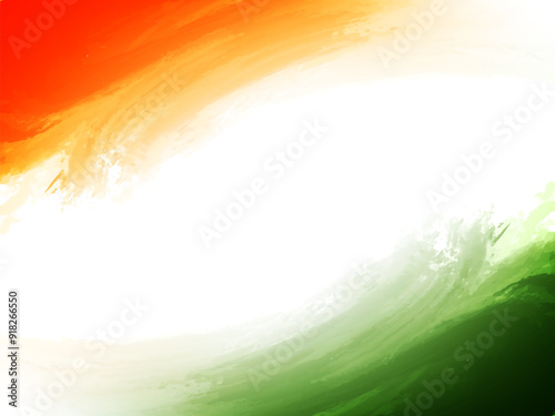 Indian flag theme tricolor watercolor texture background design