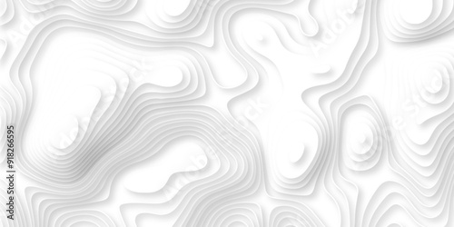 Abstract geometric layered curve line white background. 3d render, paper cut vector art background banner texture. multi layer cutout geometric patterns with smooth wavy layer. white background.