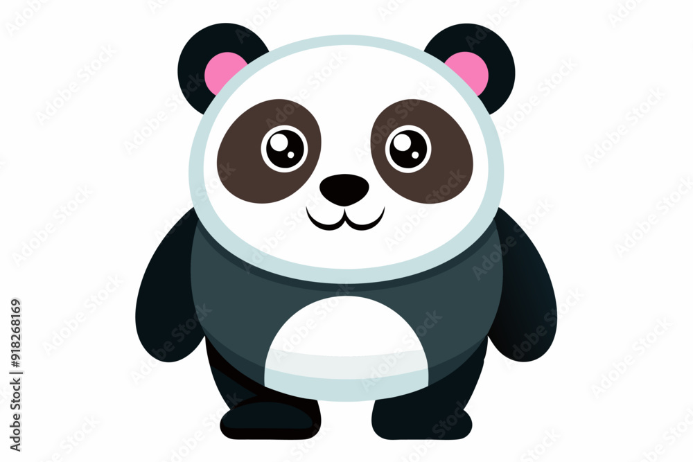 Naklejka premium Cartoon illustration of a smiling panda bear