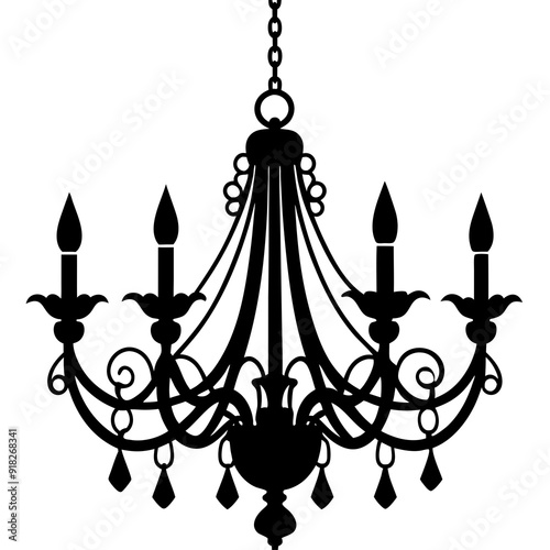 Chandelier vector silhouette