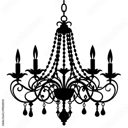 Chandelier vector silhouette