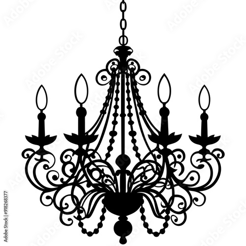 Chandelier vector silhouette