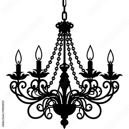 Chandelier vector silhouette