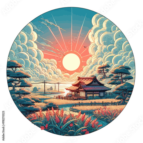 vector of sunrise design 