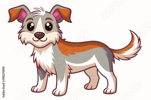 Cartoon Illustration of a Happy, Standing Dog