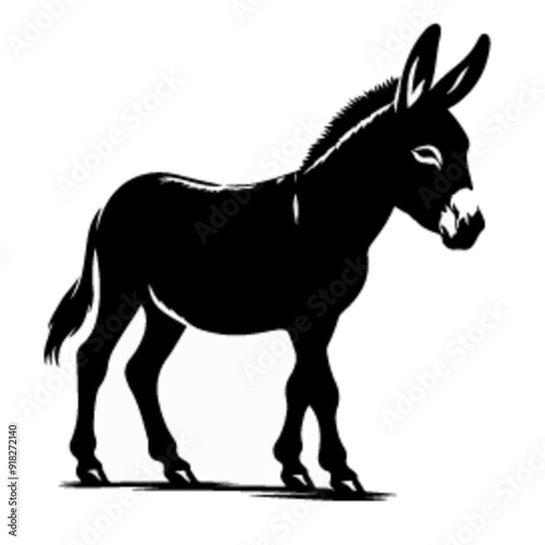 donkey silhouette, donkey vector.