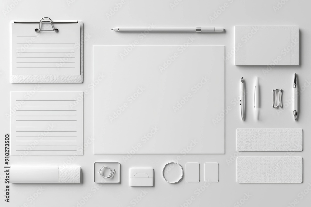 Realistic blank stationery set mockup isolated created with generative ai Realistic blank stationery set mockup isolated created with generative ai