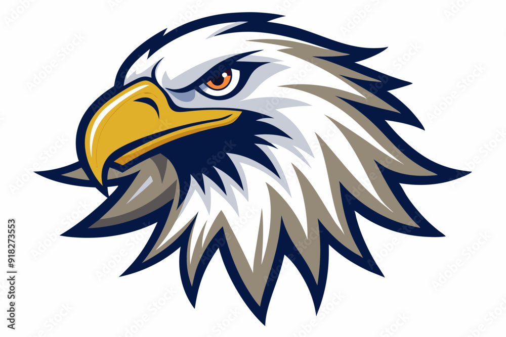 A Close-Up View of an Eagle's Head with a Stern Expression A Close-Up View of an Eagle's Head with a Stern Expression