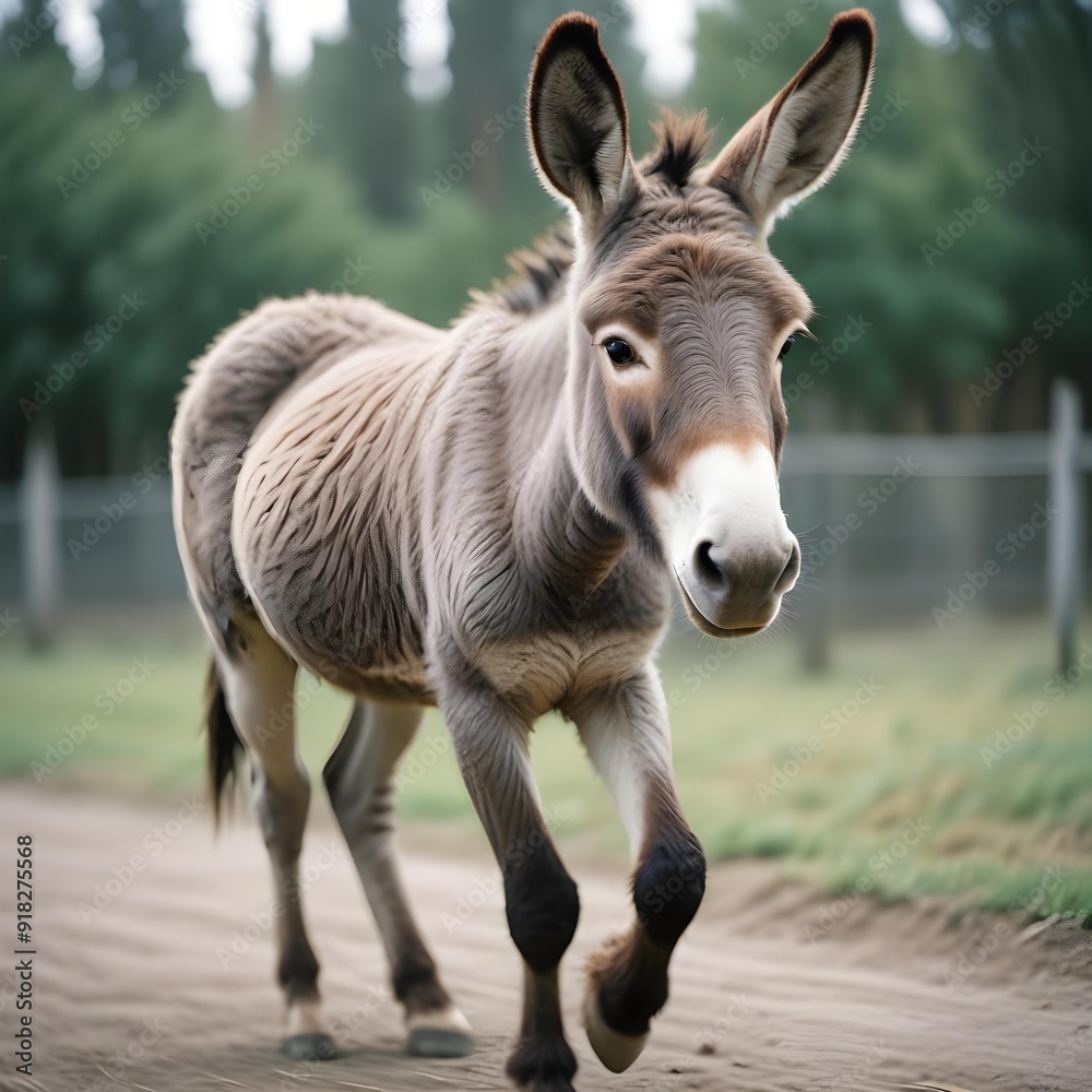 Obraz premium A donkey in a field