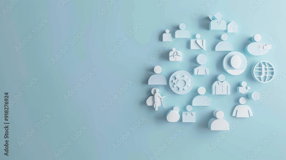 Conceptual image showing HR icons and symbols. Conceptual image showing HR icons and symbols.