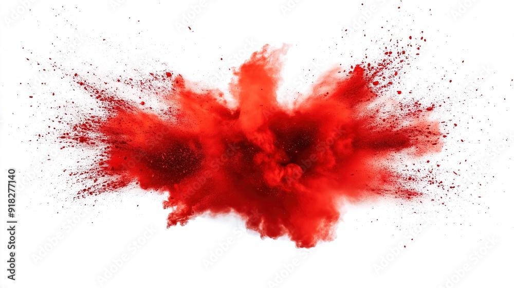 red color explosion isolated on white background red color explosion isolated on white background