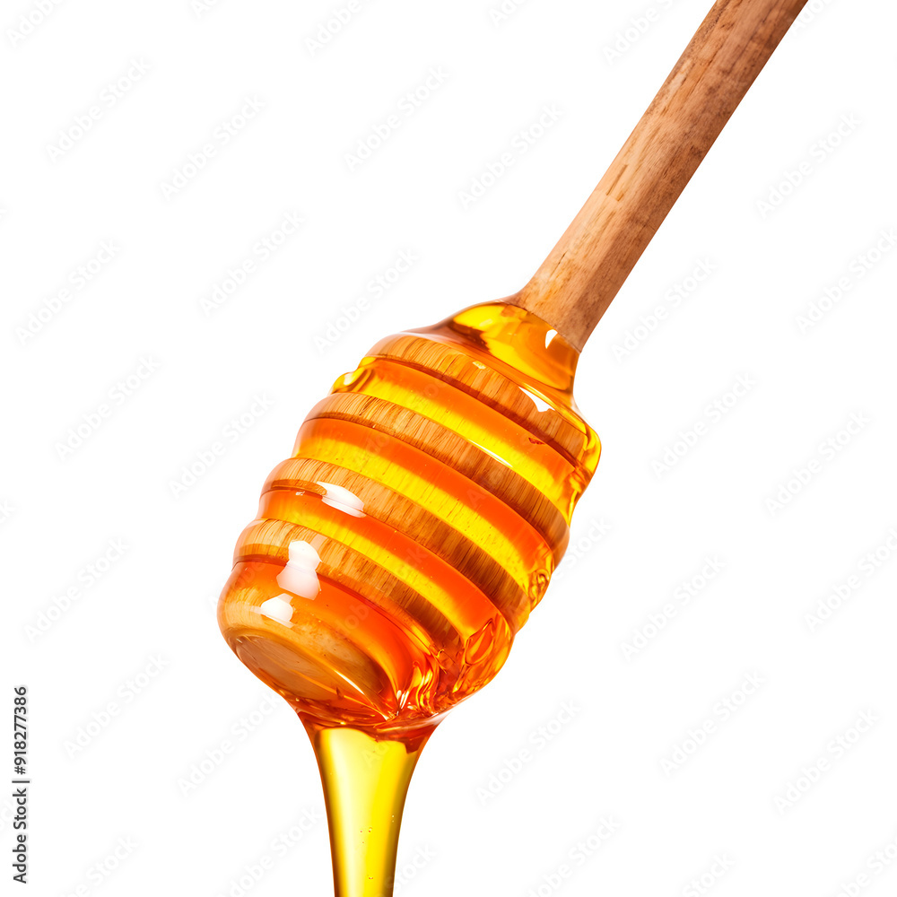 honey dripping from a wooden dipper on transparent background honey dripping from a wooden dipper on transparent background