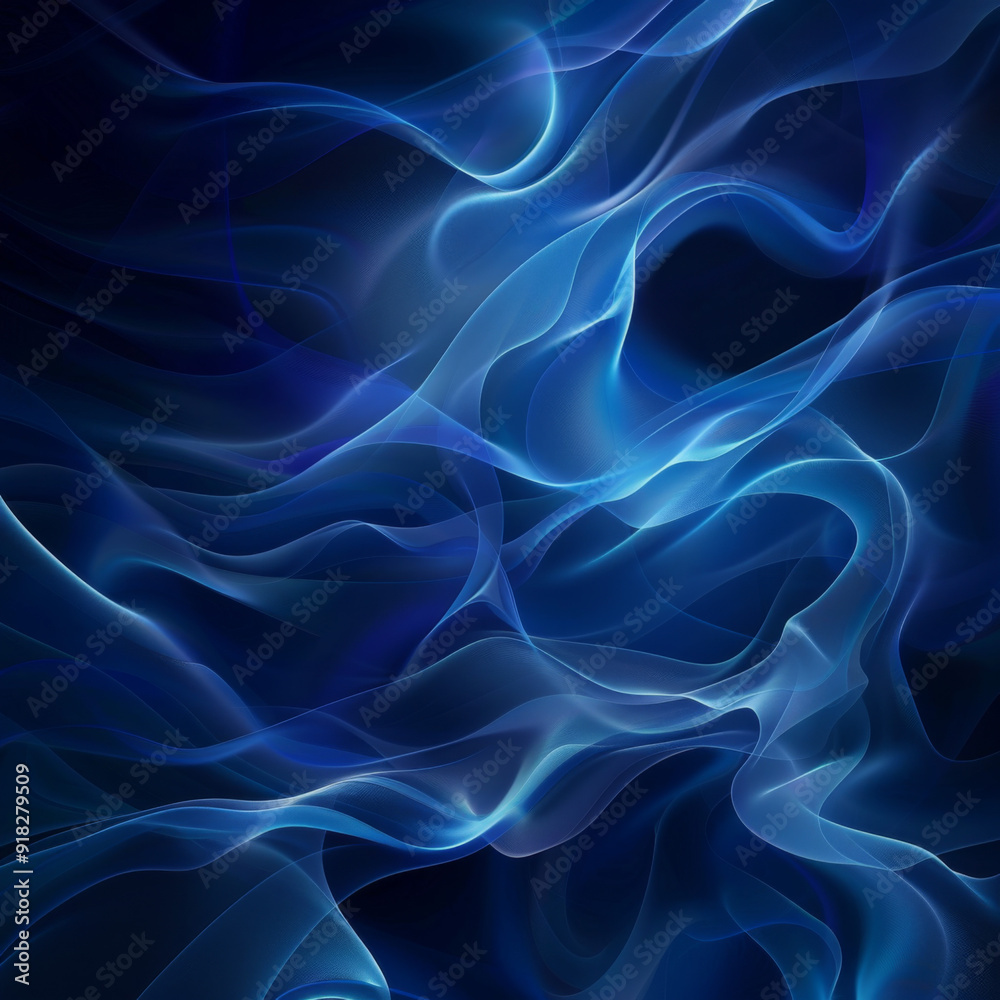 Fototapeta premium Abstract Blue Swirling Smoke Effect on Dark Background