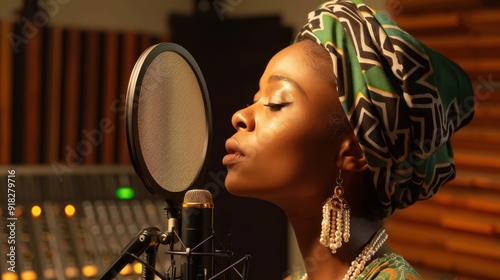 The singer with headwrap photo