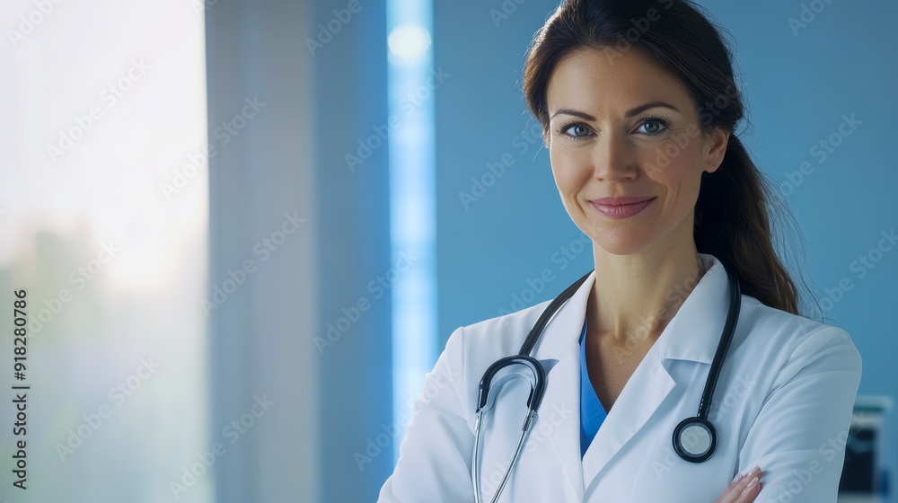 Doctor with Confidence and Professionalism in Her Work Environment Doctor with Confidence and Professionalism in Her Work Environment