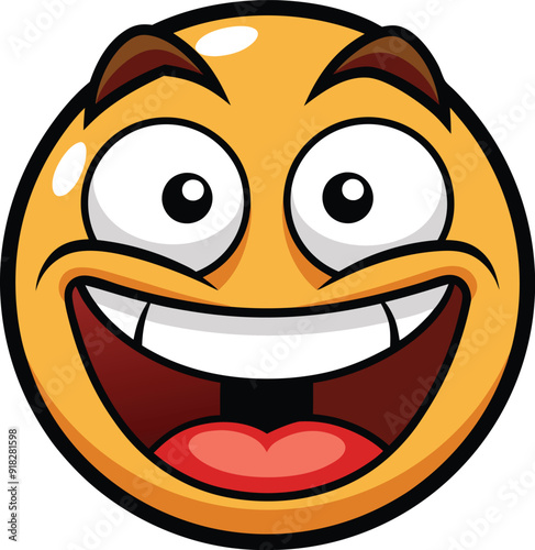 happy smiley face. vector comic face expressions illustration