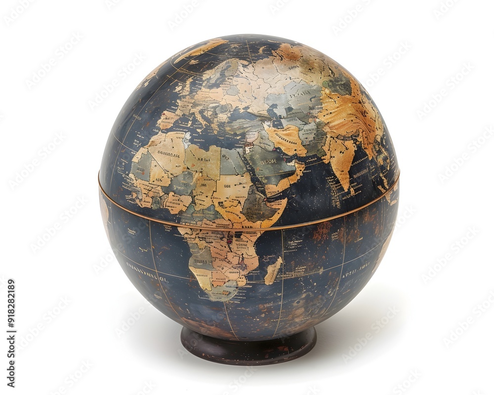 Detailed Globe of the World on Isolated White Background Detailed Globe of the World on Isolated White Background