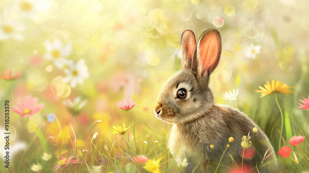 Fototapeta premium easter bunny in grass