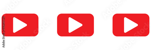 play button icon vector symbol. music video start sign.