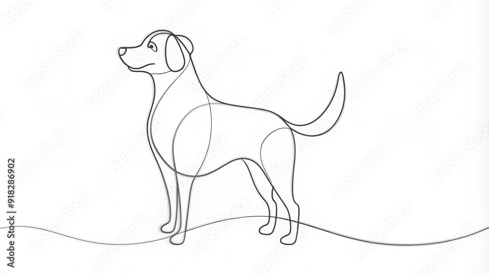 Continuous Line Drawing of a Dog Continuous Line Drawing of a Dog