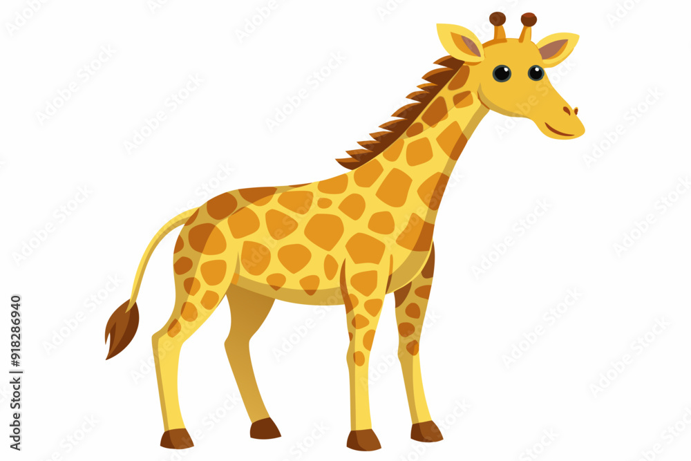 Cartoon Illustration of a Standing Giraffe Cartoon Illustration of a Standing Giraffe