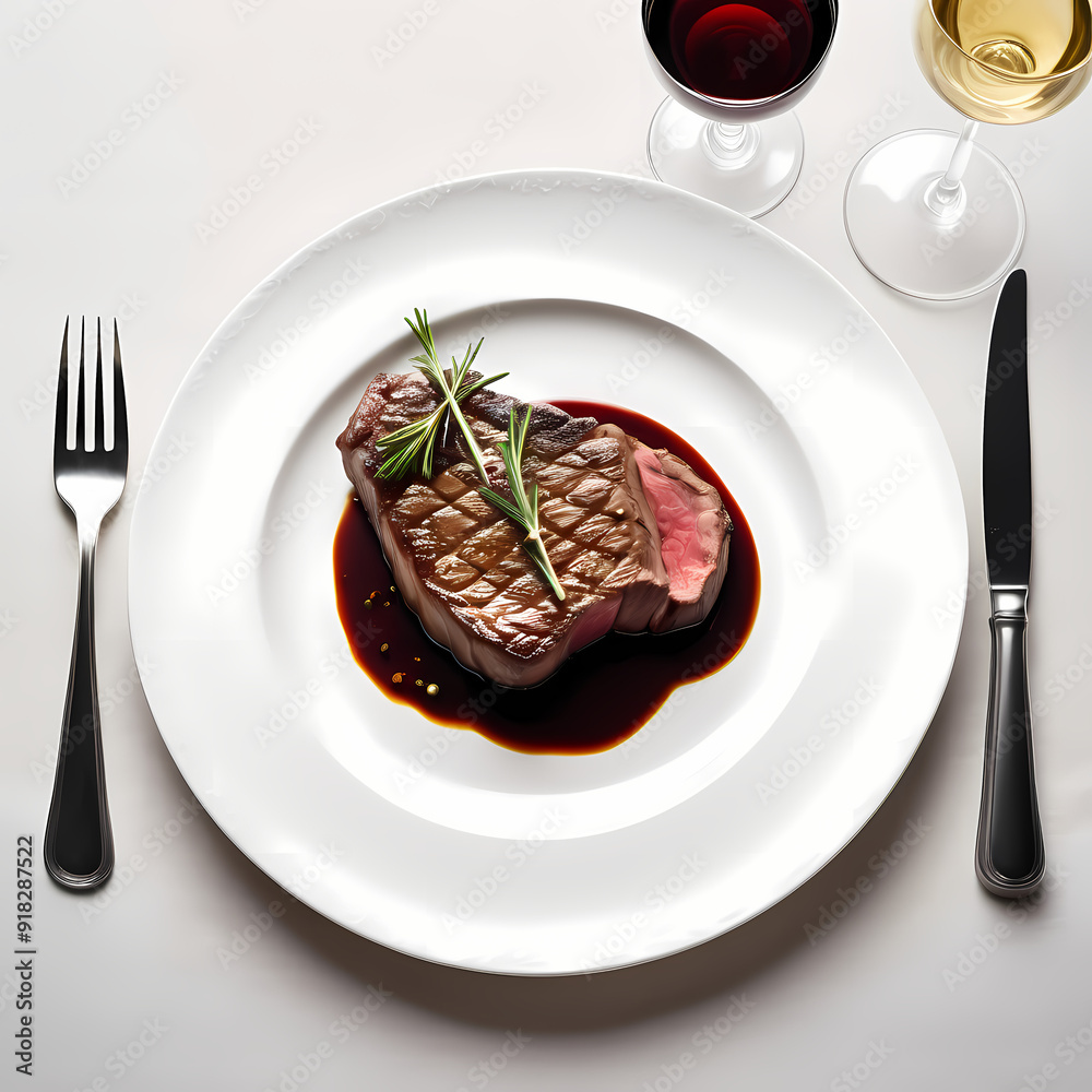 highly realistic illustration of a luxurious steak dining experience highly realistic illustration of a luxurious steak dining experience