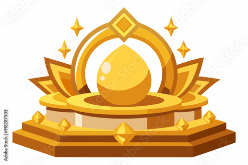 Golden Drop on a Glittering Pedestal