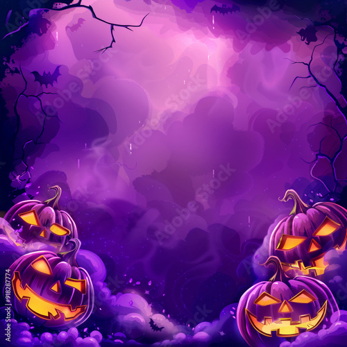 halloween background purple pumpkin