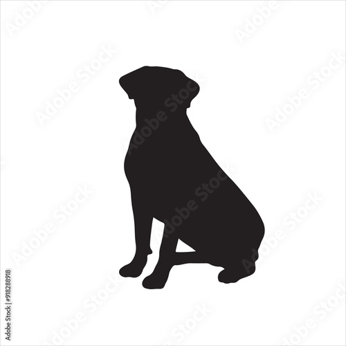 Silhouette beagle dog vector illustration design simple