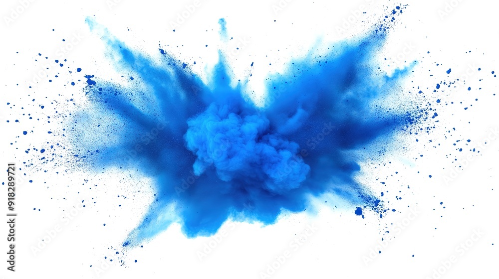 blue color explosion isolated on white background --ar 16:9 blue color explosion isolated on white background --ar 16:9