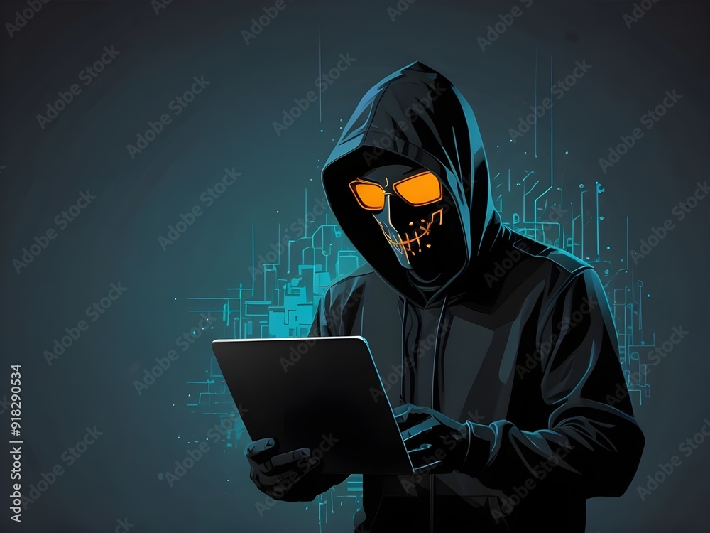 Hacker vector assets isolated flat simple style vector illustration. Generative AI. Hacker vector assets isolated flat simple style vector illustration. Generative AI.