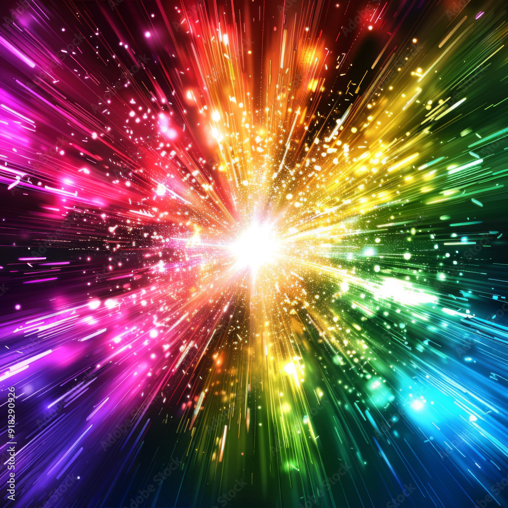 Naklejka premium Abstract Colorful Explosion of Light and Sparkle