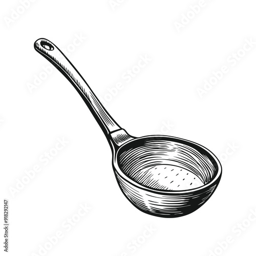 ladle vector hand drawn illustration