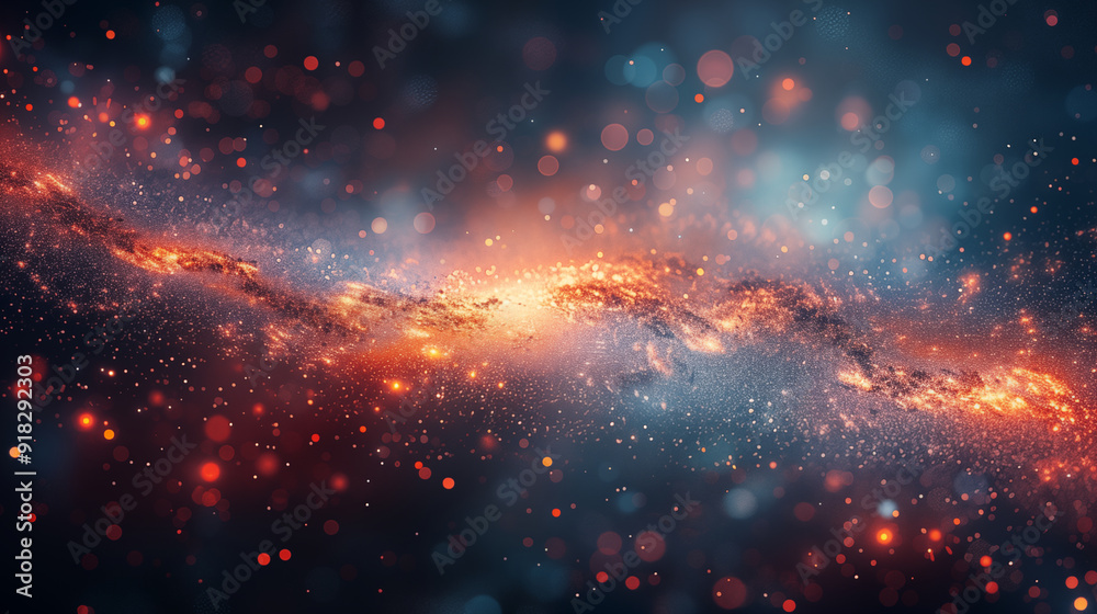 Fiery galactic nebula with stars and cosmic dust swirling in a vast universe. Concept of space, infinity, and cosmic beauty. Fiery galactic nebula with stars and cosmic dust swirling in a vast universe. Concept of space, infinity, and cosmic beauty.