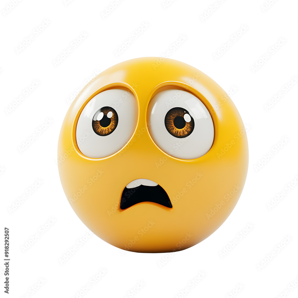 Fearful face isolated on transparent background Fearful face isolated on transparent background