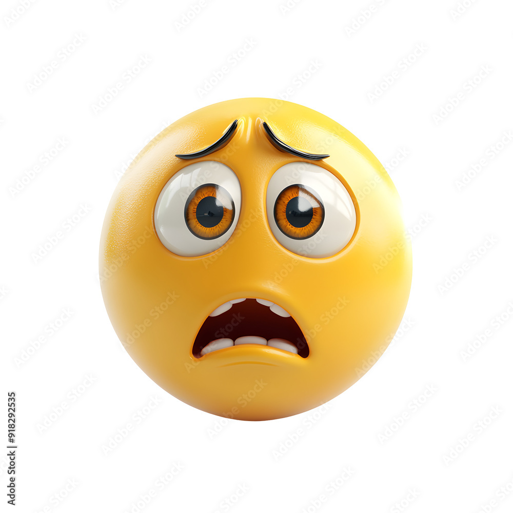 Fototapeta premium Fearful face isolated on transparent background