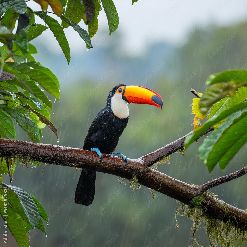Naklejka premium A tight shot of water droplets on a blue surface, reflecting their light images