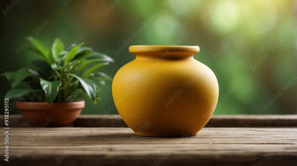 Thai Pongal with Clay Pot on Green Background Thai Pongal with Clay Pot on Green Background