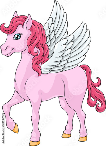 Pegasus Wings Horse Cartoon...