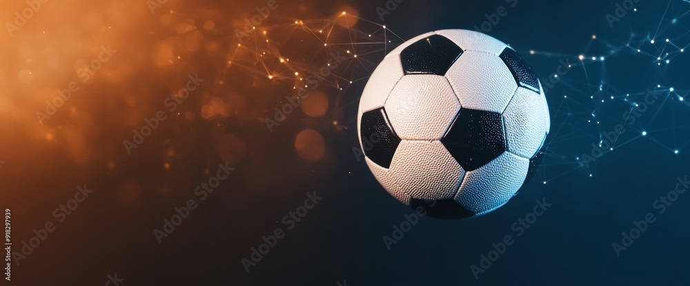 Fototapeta premium Abstract background business trends with football elements, copy space, natural lighting