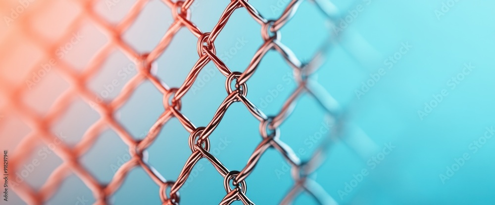 Fototapeta premium Abstract background business trends with fencing elements, copy space, natural lighting