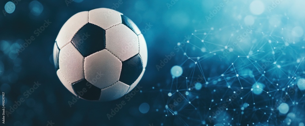 Naklejka premium Abstract background business trends with football elements, copy space, natural lighting