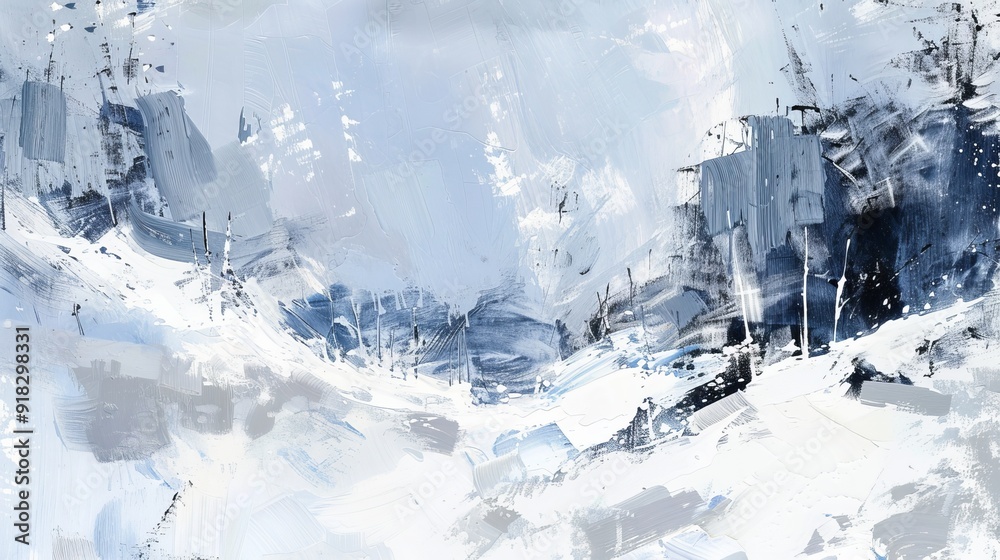 Abstract interpretation of a snowy landscape Abstract interpretation of a snowy landscape