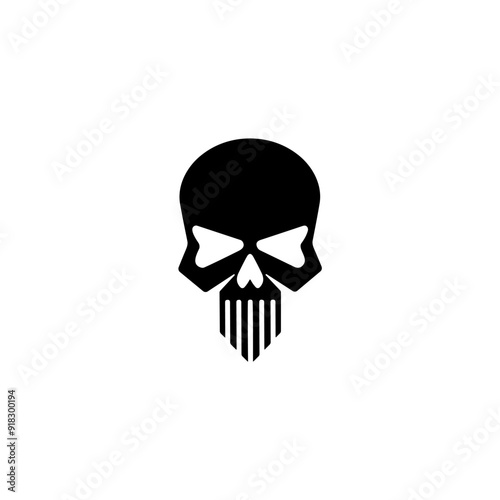 Simple, minimalist skull logo in vector