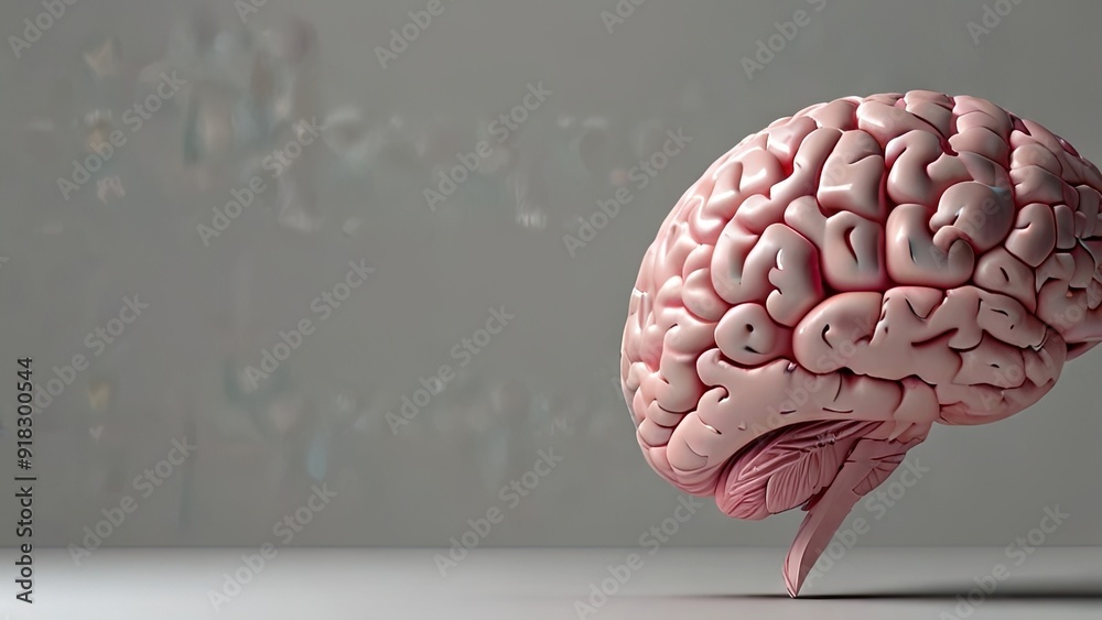 pink brain with a white background pink brain with a white background